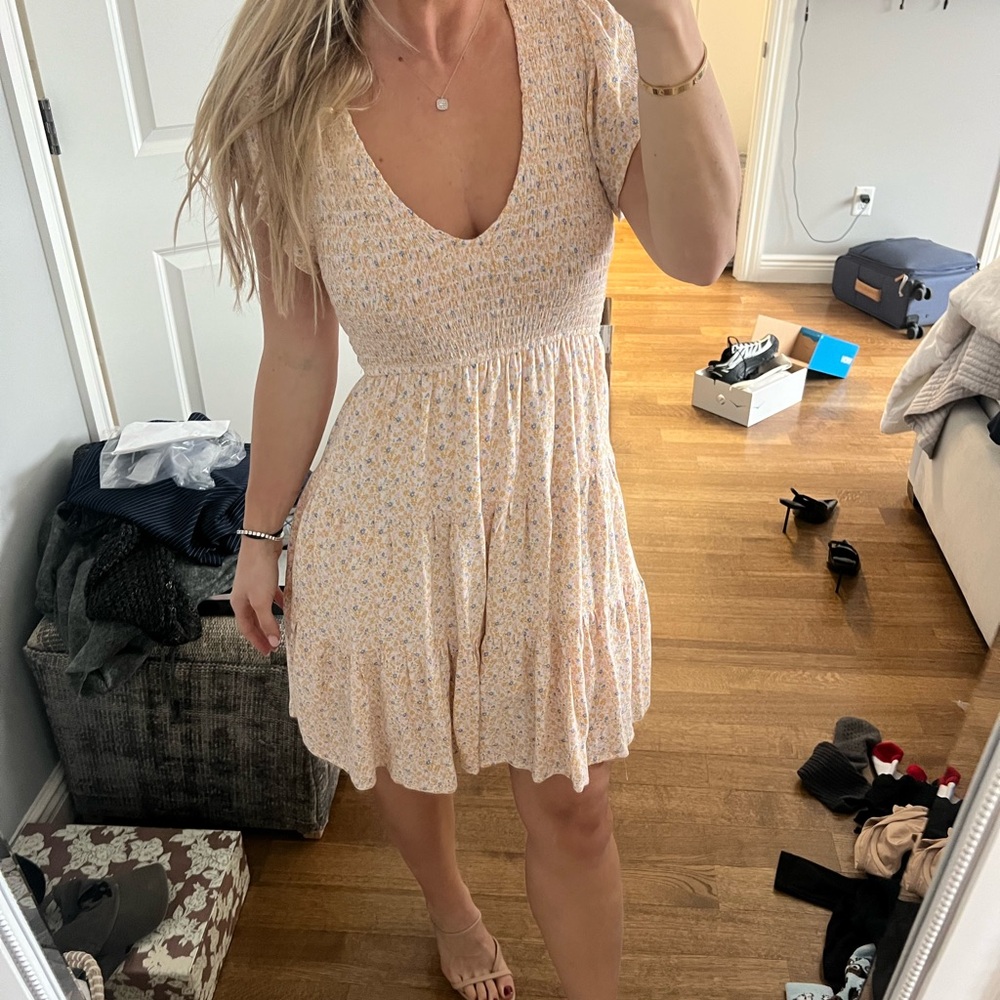 Altar'd State Cream Floral Midi Dress